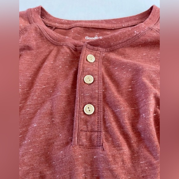Men's Long Sleeve Rust Henley Crewneck Shirt Goodfellow & Co™ size XL - Picture 7 of 9
